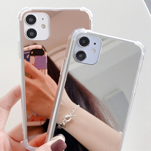 Pare-chocs hybride en silicone souple en plastique dur Compact pour étui <span class=keywords><strong>iPhone</strong></span> avec miroir de maquillage étui de téléphone d'angle antichoc pour Samsung - Product Image 1