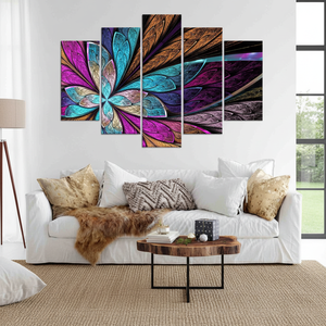 Fractal Flower Canvas Print: <b>Boho</b> Butterfly <b>Wall</b> Art - Printed Canvas,SET OF 5 MIX CANVAS - Product Image 3