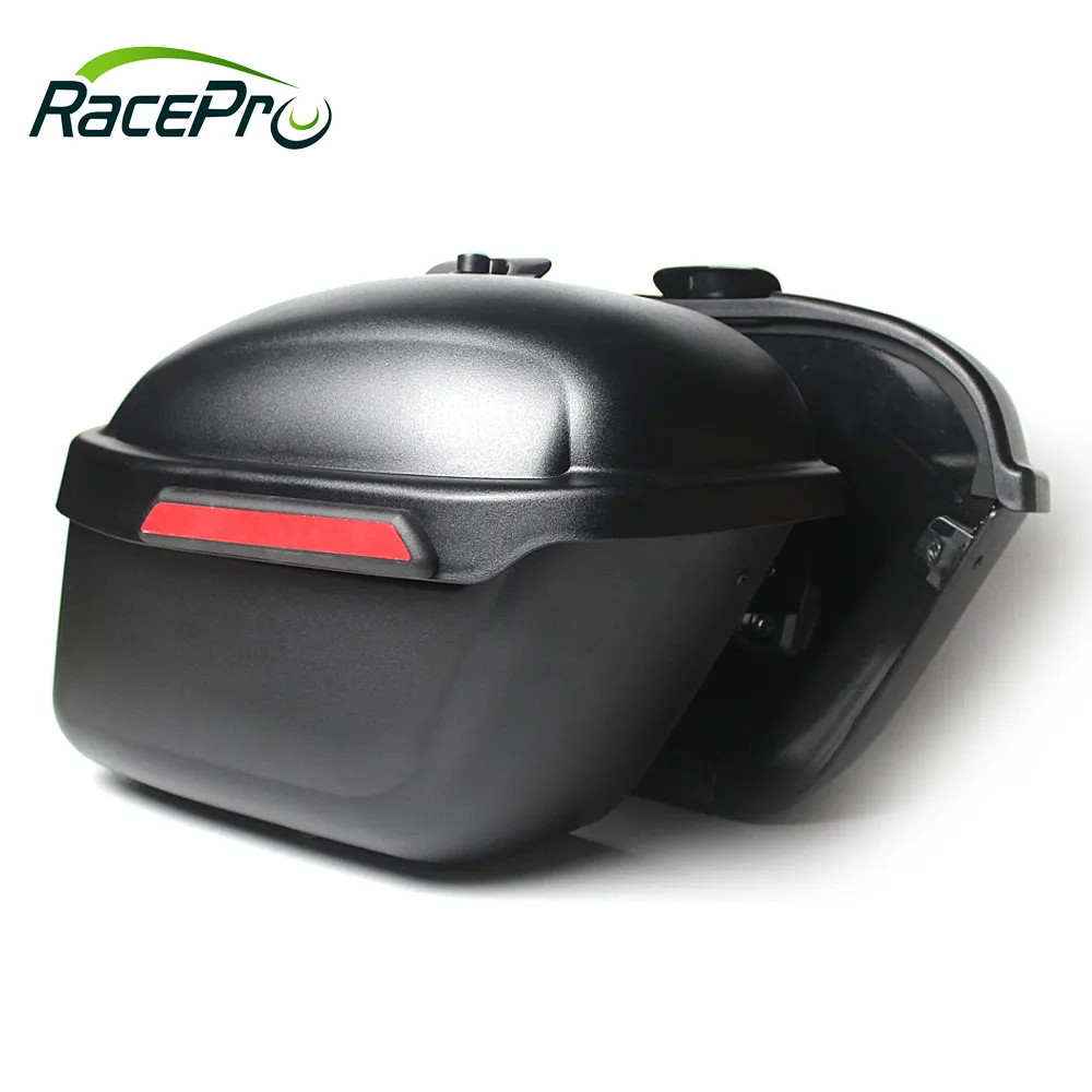 RACEPRO Tas Sadel Sepeda Motor, Tas Sadel ABS Keras Universal untuk Sepeda Motor Suzuki Kawasaki Harley Yamaha