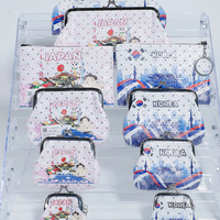 Porte-monnaie miniature en cuir PU imprimé sur mesure, souvenir japonais, avec diamants