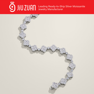 Bracelet à maillons en moissanite pavée complète, livraison rapide, fermoir articulé en argent S925, bracelets empilables scintillants de luxe pour le quotidien - Product Image 4