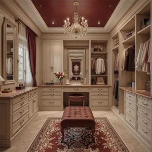 Customized 5 X 3 Meters Melamine Cabinets with Dressing Furniture <strong>Inserts</strong> Modern Style Closet Organizers <strong>Wardrobe</strong> - Product Image 5