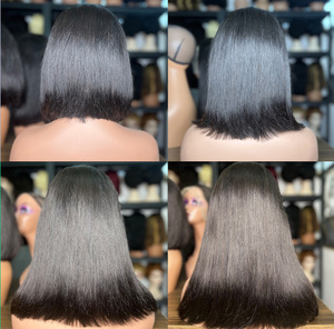 Haute qualité 13*4 dentelle avant courte Bob perruque vietnamien HD dentelle Bob frontal Transparent sans colle haute définition pleine dentelle <span class=keywords><strong>Wiggins</strong></span> - Product Image 1