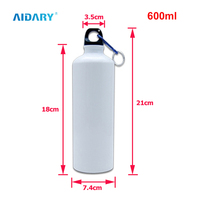 AIDARY 600ml Blanc Sublimation Bouteilles d'eau Eau potable directe et bouillante Applicable