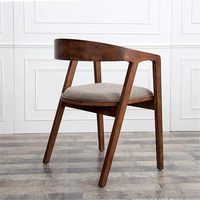 Luxe en bois de noyer avec fauteuils café chaise de salle à manger italienne balcon petit appartement rembourré chaises à dossier confortables