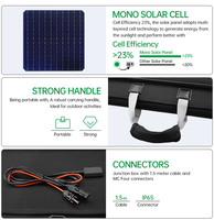 Module Solaire Pliable Haute Puissance 36V 48V Panneau Solaire Portable 500W 600W Watts pour Camping-Car Panneau Solaire Photovoltaïque Pliant