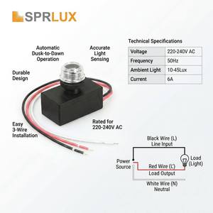 Capteur <span class=keywords><strong>de</strong></span> lumière photocellule pour éclairage <span class=keywords><strong>extérieur</strong></span>, câblé, <span class=keywords><strong>avec</strong></span> fonction <span class=keywords><strong>de</strong></span> temporisation, automatique du crépuscule à l'aube - Économie d'énergie, noir - Product Image 3