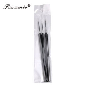 Panwenbo – Lot de 3 pinceaux noirs pour nail art, pour manucure, lignes longues, détails et motifs fins - Product Image 4