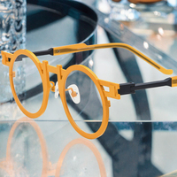 Monture de lunettes optiques colorées en titane de haute qualité, monture intégrale rétro, lunettes unisexes, nouveau design, étui à lunettes patchwork