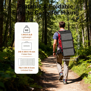 Chargeur solaire monocristallin pliable 45W, étanche IP67, sortie USB-C USB-A DC 18V avec béquille réglable - Product Image 2
