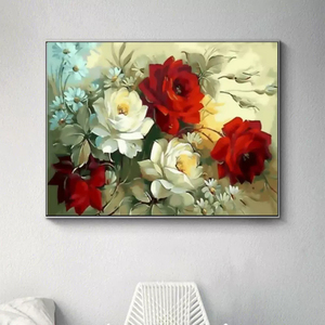 Dipinto a Olio Realistico Classico di Rosa Rossa, Stile Europeo Vintage, Stampa su Tela per Decorazione Soggiorno e Camera da Letto - Product Image 3