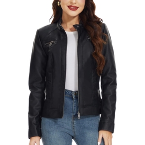 Veste en cuir de serpent pour femme, doublée polaire, imperméable, coupe-vent, respirante, séchage rapide, écologique, couleur unie, coupe ajustée - Product Image 4