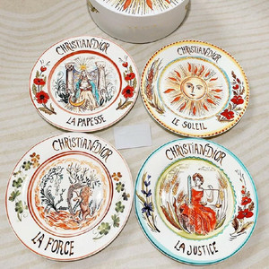 Vente directe d'usine Assiette à dîner en porcelaine <span class=keywords><strong>de</strong></span> Chine pour enfants avec motifs <span class=keywords><strong>de</strong></span> dessins animés représentant le soleil, la lune et les étoiles, un ensemble <span class=keywords><strong>de</strong></span> quatre assiettes - Product Image 3