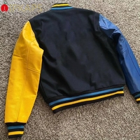 Vente en gros Chenille personnalisée Patchwork manches en cuir tissu de laine broderie Bomber Varsity Letterman vestes de baseball