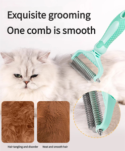 Herramienta profesional de aseo para mascotas, acero inoxidable de alta calidad para <span class=keywords><strong>Furminator</strong></span> para perros y gatos, peine de Dematting fácil de quitar - Product Image 2