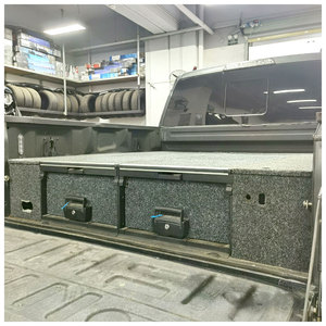 Système de tiroirs doubles durables de 62 pouces pour la benne de pick-up, tiroirs modulaires coulissants pour Tundra - Product Image 1