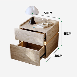 Đơn Giản Hiện Đại Thông Minh MDF Bàn Cạnh Giường Ngủ Với Bằng Gỗ Cave Đá Hạt 2 Ngăn Kéo Đèn Đầu Giường Cho Khách Sạn Phòng Ngủ Nhà Sử Dụng - Product Image 6