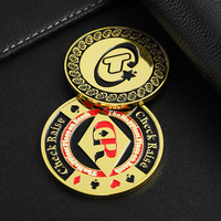 Jetons de poker en or personnalisés en gros, pièces de monnaie en alliage de zinc émaillé, pièces de défi pour la promotion de jeux de casino