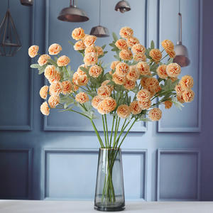Flores artificiales decorativas de estilo europeo, <span class=keywords><strong>claveles</strong></span> de color al óleo, clavel de un solo tallo para regalo del Día de la madre - Product Image 3