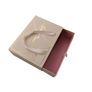 New Design Webbing Hot Gold Handbag Pink Gift Box Luxury Jewelry Drawer Gift Box Craft Paper Box