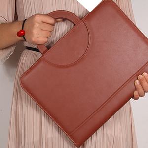 Carpeta de cuero pu para negocios, portafolio de negocios con cremallera, logotipo personalizado con mango, suministro de fábrica - Product Image 2