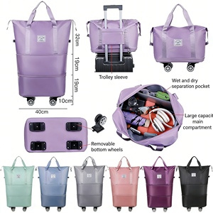 Sac de yoga pour femme avec logo personnalisé, plusieurs styles en stock, livraison rapide, sac de sport unisexe avec roulettes silencieuses détachables - Product Image 5