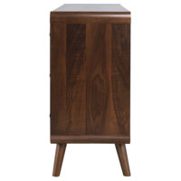Commode de chambre à coucher moderne en bois massif noyer avec 6 tiroirs et rangement