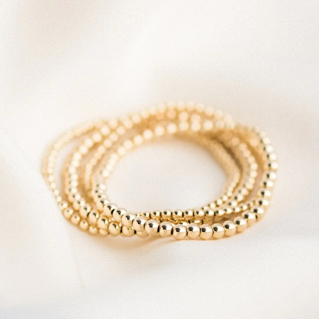 Le migliori vendite di bracciali con perline elastiche in acciaio inossidabile placcato oro 18 carati per gioielli di moda per ragazze