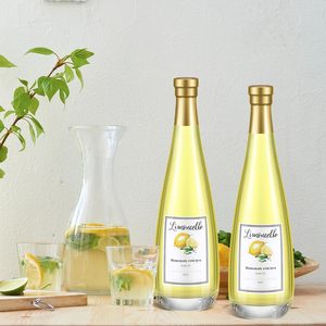 Botellas de Vidrio para Vino Lemoncello de 330 ml con Etiquetas Adhesivas, Botellas de Licor Vacías Transparentes Herméticas con Tapa, Ideales para Regalos - Product Image 3