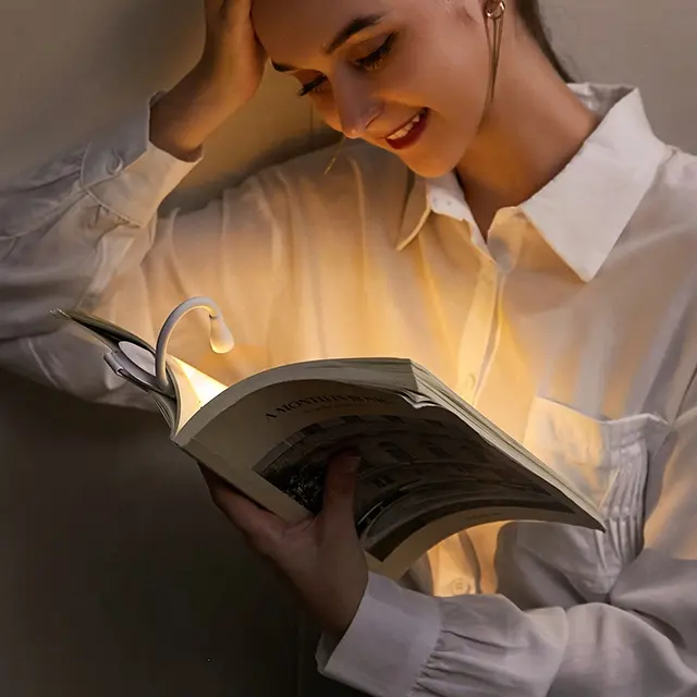 Klip Mini kitap okuyucu işık Glocusent Usb şarj edilebilir klip kitap işık okuma için yatak