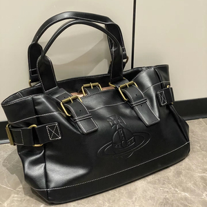 Niche empress dowager Saturn Vintage xe máy Tote Túi dây đeo đơn Crossbody thêu hình học Lang Thang cá sấu mùa thu - Product Image 1