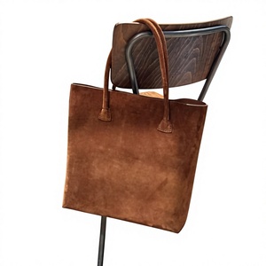 Minimalist Brown Color Women's Genuine Leather Bags Customizable Handbags <b>Large</b> Capacity Top Handle Zipper Waterproof Casual - Product Image 1