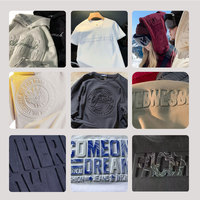 T-shirt en coton épais surdimensionné avec logo 3D personnalisé en relief, vente en gros, fabricants de vêtements