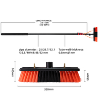 Brosse de pulvérisation non conductrice à tige pour le nettoyage des panneaux solaires par pulvérisation d'eau