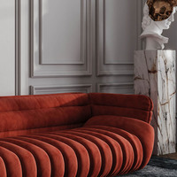 Canapé italien de luxe, canapés modernes incurvés en tissu velours pour hôtel, ensemble de canapés de luxe pour la maison luxe
