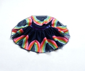 Arco Iris lentejuelas niños por encima <span class=keywords><strong>de</strong></span> <span class=keywords><strong>la</strong></span> rodilla <span class=keywords><strong>Mini</strong></span> falda <span class=keywords><strong>Tutu</strong></span> para niñas en azul marino - Product Image 2
