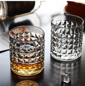 Wholesale 11oz Striped Braided Embossed Whiskey <strong>Glasses</strong> Cup Bar Old <strong>Fashioned</strong> <strong>Glass</strong> Rocks Tumbler for Bar Wine <strong>Glass</strong> - Product Image 2