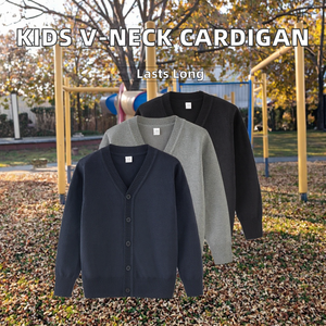 <span class=keywords><strong>Cardigan</strong></span> tricoté à col en V d'automne pour garçons filles veste à manches longues transfrontalière en moyennes grandes tailles disponibles pour le printemps automne - Product Image 2