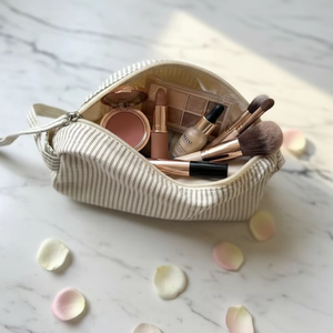 Bolsa de Maquillaje de Viaje Personalizada con Bordado a Rayas, Ecológica, Portátil, con Cierre, para Niñas - Product Image 6