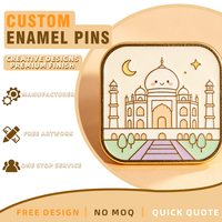 Épinglette en émail doux personnalisée avec motif Taj Mahal Inde, alliage de zinc plaqué or, épinglette souvenir directement de l'usine pour cadeau de collection