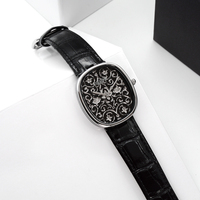 Bewell 3 ATM résistant à l'eau montre automatique imprimé cadran bracelet en cuir montres hommes poignet moonwatch