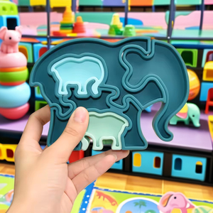 Tùy chỉnh phim hoạt hình 3D Elephant DIY đồ chơi unisex bé Silicone câu đố cho giáo dục sớm EN71 chứng nhận ghép hình câu đố cho chàng trai cô gái - Product Image 5
