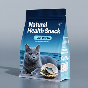 Custom Printed Reusable Flat Bottom Square Pet Food Packaging Bag Moisture Proof Freeze Dried <strong>Dog</strong> and Cat Food Storage Solution - Product Image 1