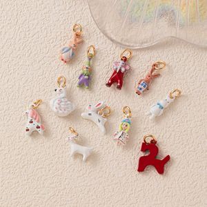 YIMEIL & Mignon Pendentif en Acier Inoxydable Peint, Motif Contes de Fées, Clown, Animal, Plaqué Or 18K, Accessoires de Bijoux DIY, Vente en Gros - Product Image 4