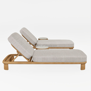 Lit <span class=keywords><strong>de</strong></span> salon <span class=keywords><strong>de</strong></span> style luxueux pour l'extérieur, structure en teck robuste, matelas en éponge épaisse imperméable, utilisation toute saison sur la terrasse - Product Image 2