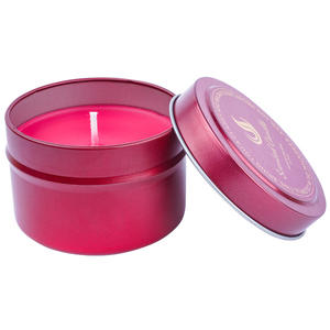 Portable petite bougie de cire de soja cadeau souvenir de haute qualité or rose boîte de conserve bougies parfumées - Product Image 6