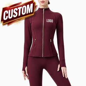 Camiseta de Yoga de Manga Larga Personalizada para Mujer con Bolsillo, Elástica, de Secado Rápido y Transpirable, para Fitness, OEM, ODM, Logotipo Personalizado - Product Image 4