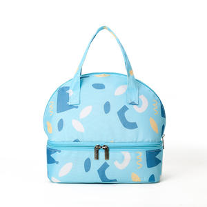 Bolsa de almuerzo de doble compartimento con compartimento inferior con cremallera y aislamiento, asa portátil para la escuela, oficina, pícnic al aire libre - Product Image 6