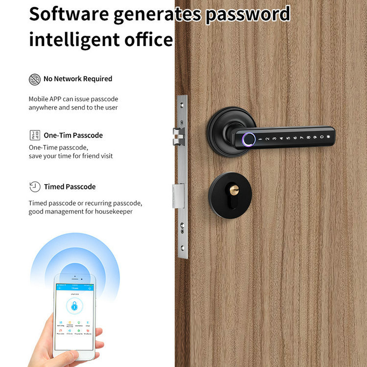 Cerraduras Inteligente Interior APP Control Door Handle Fingerprint Password WiFi Tuya TTLock Digital Smart Door Knob Lock · image 4