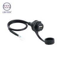 Conectores USB 2.0 Macho/Hembra Lshitech, Contactos de Cobre Impermeables IP68, Carcasa de Nailon, 1.5A 30V DC, para Automoción